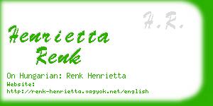 henrietta renk business card